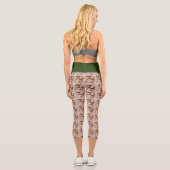 Maisschlange Rosa Blume grün Capri Leggings (Rückseite)