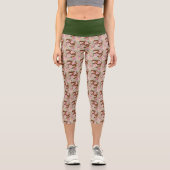 Maisschlange Rosa Blume grün Capri Leggings (Vorderseite)