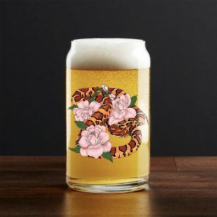 Maisschlange Rosa Blume grün Dosenglas