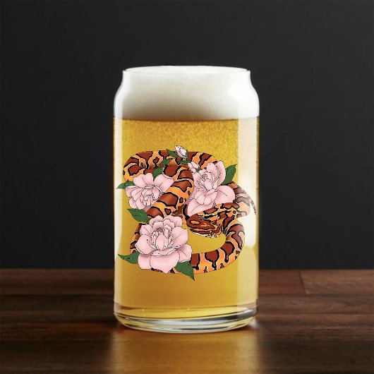 Maisschlange Rosa Blume grün Dosenglas