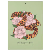 Maisschlange Rosa Blume grün Klemmbrett (Rückseite)
