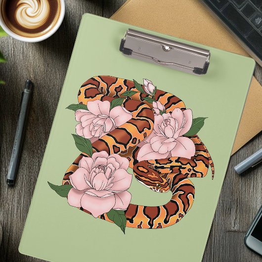 Maisschlange Rosa Blume grün Klemmbrett