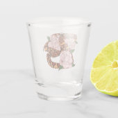 Maisschlange Rosa Blume grün Schnapsglas (Rückseite)