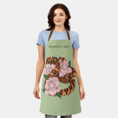 Maisschlange Rosa Blume grün Schürze (Getragen)