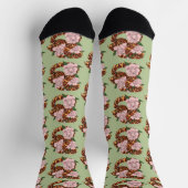 Maisschlange Rosa Blume grün Socken (Oben)