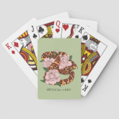 Maisschlange Rosa Blume grün Spielkarten (Rückseite)