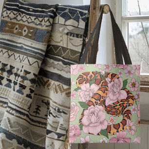 Maisschlange Rosa Blume grün Tasche