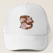 Maisschlange Rosa Blume grün Truckerkappe (Vorderseite)