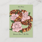 Maisschlange Rosa Blume grün Visitenkarte (Vorderseite)