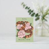 Maisschlange Rosa Blume grün Visitenkarte (Stehend Vorderseite)