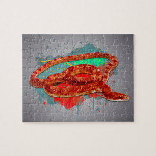 Maisschlange Wasserfarben Rainbow Color Jigsaw Puz Puzzle