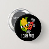 Maissicherung Funny Confused Pun Dark BG Button (Vorne & Hinten)