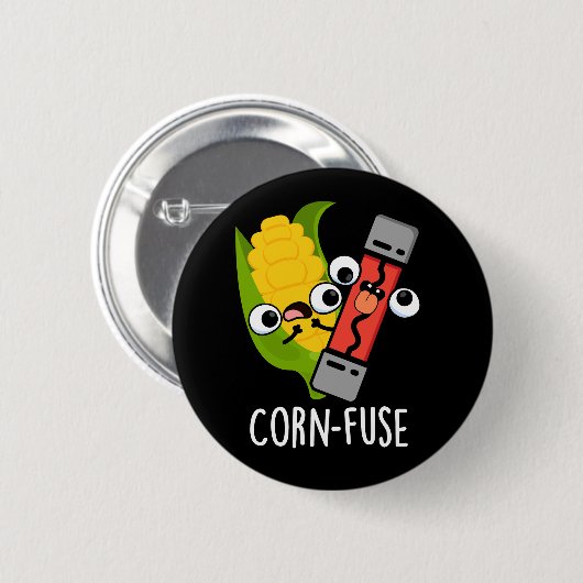 Maissicherung Funny Confused Pun Dark BG Button (Vorne & Hinten)