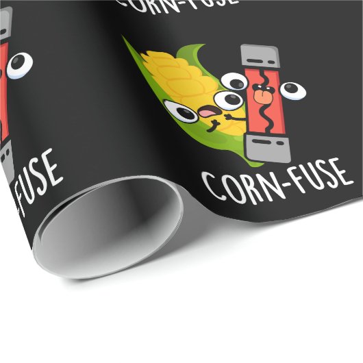 Maissicherung Funny Confused Pun Dark BG Geschenkpapier (Rolleneckpunkt)