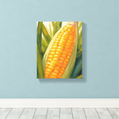 Maisstalk | Bauernland Südliche Ölmalerei Leinwanddruck (Insitu (Holzboden))