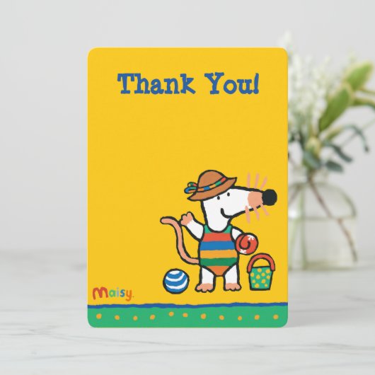 Maisy am Strand Geburtstag Einladung (Stehend Vorderseite)