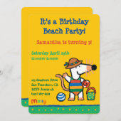 Maisy am Strand Geburtstag Einladung (Vorne/Hinten)