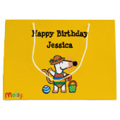 Maisy am Strand-Geburtstag Große Geschenktüte (Vorderseite)