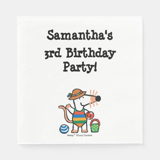 Maisy am Strand Geburtstag Serviette (Vorderseite)