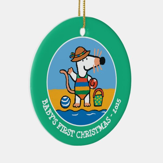 Maisy am Strand Keramikornament (Rechts)