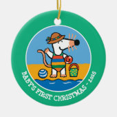 Maisy am Strand Keramikornament (Vorne)