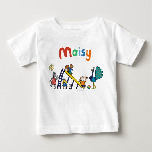 Maisy auf dem Spielplatz mit Freunden Baby T-shirt (Vorderseite)