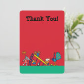 Maisy auf dem Spielplatz mit Freunden Dankeskarte (Stehend Vorderseite)