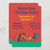 Maisy auf dem Spielplatz mit Freunden Einladung (Vorne/Hinten)