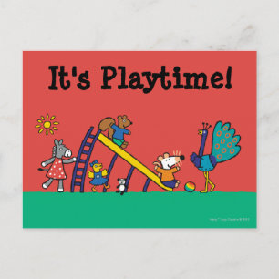 Maisy auf dem Spielplatz mit Freunden Postkarte