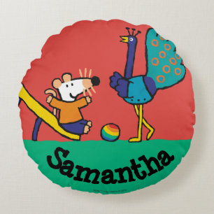 Maisy auf dem Spielplatz mit Freunden Rundes Kissen