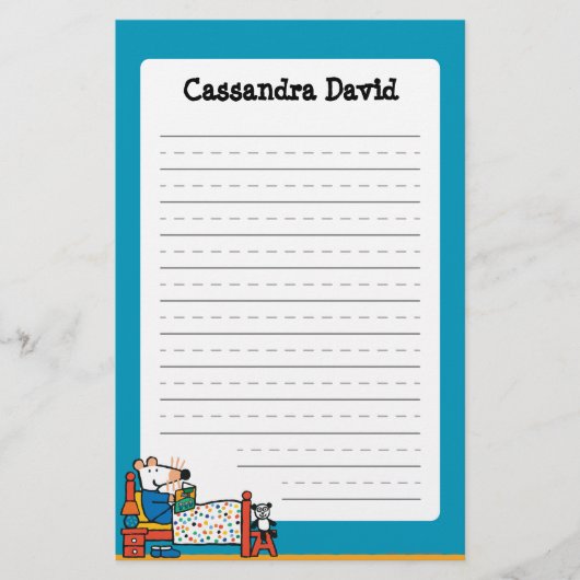 Maisy bereit zu den Bett-Blau-Pyjamas Briefpapier (Vorderseite)