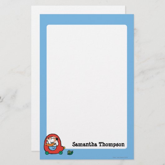 Maisy fährt ein niedliches rotes Auto Briefpapier (Vorne/Hinten)