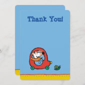 Maisy fährt ein Niedliches rotes Auto Dankeskarte (Vorne/Hinten)