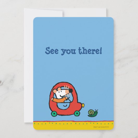 Maisy fährt ein niedliches rotes Auto Einladung (Rückseite)