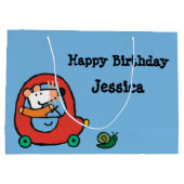 Maisy fährt ein niedliches rotes Auto Große Geschenktüte (Rückseite)