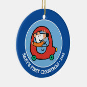 Maisy fährt ein Niedliches Rotes Auto Keramik Ornament (Rechts)