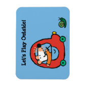 Maisy fährt ein Niedliches rotes Auto Magnet (Vertikal)