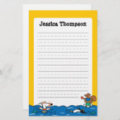 Maisy geht, am Strand zu schwimmen Briefpapier (Vorne/Hinten)