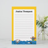 Maisy geht, am Strand zu schwimmen Briefpapier (Stehend Vorderseite)