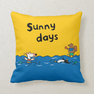 Maisy geht, am Strand zu schwimmen Kissen