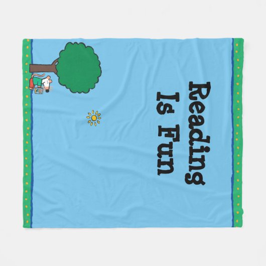 Maisy liest ihr Bibliotheks-Buch draußen Fleecedecke (Vorderseite (Horizontal))