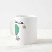 Maisy liest ihr Bibliotheks-Buch draußen Kaffeetasse (Vorderseite Links)