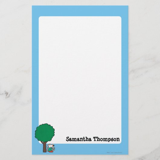 Maisy liest ihr Bibliotheksbuch draußen Briefpapier (Vorderseite)