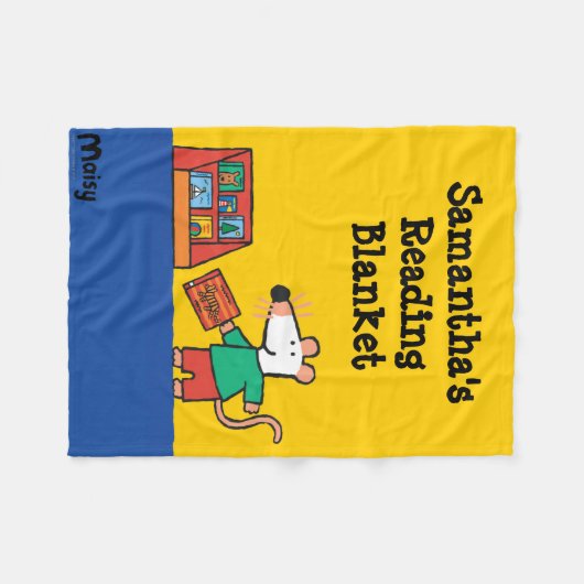 Maisy mit Bibliotheks-Büchern Fleecedecke (Vorderseite (Horizontal))