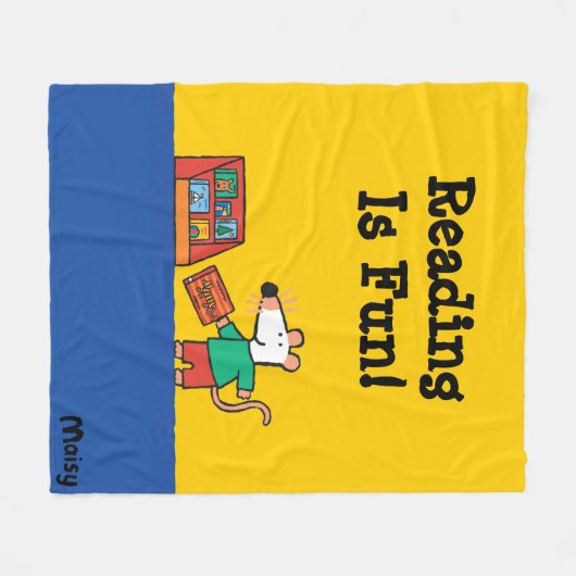 Maisy mit Bibliotheks-Büchern Fleecedecke (Vorderseite (Horizontal))