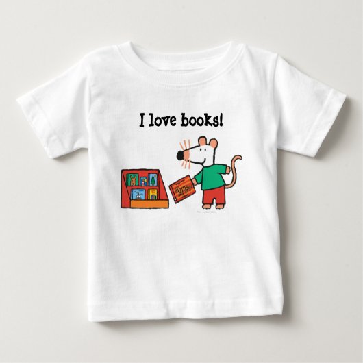 Maisy mit Bibliotheksbüchern Baby T-shirt (Vorderseite)