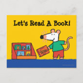 Maisy mit Bibliotheksbüchern Postkarte (Vorderseite)