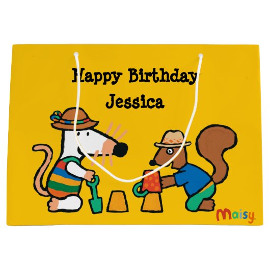 Maisy mit Muschel-Geburtstag Große Geschenktüte (Vorderseite)