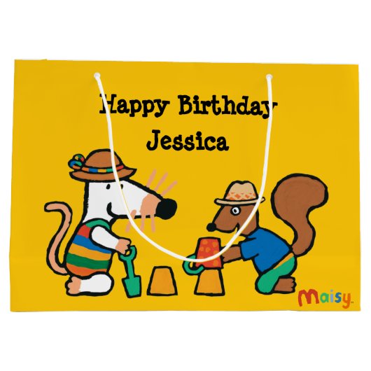 Maisy mit Muschel-Geburtstag Große Geschenktüte (Rückseite)