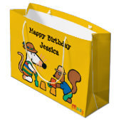 Maisy mit Muschel-Geburtstag Große Geschenktüte (Rückseite Schrägansicht)